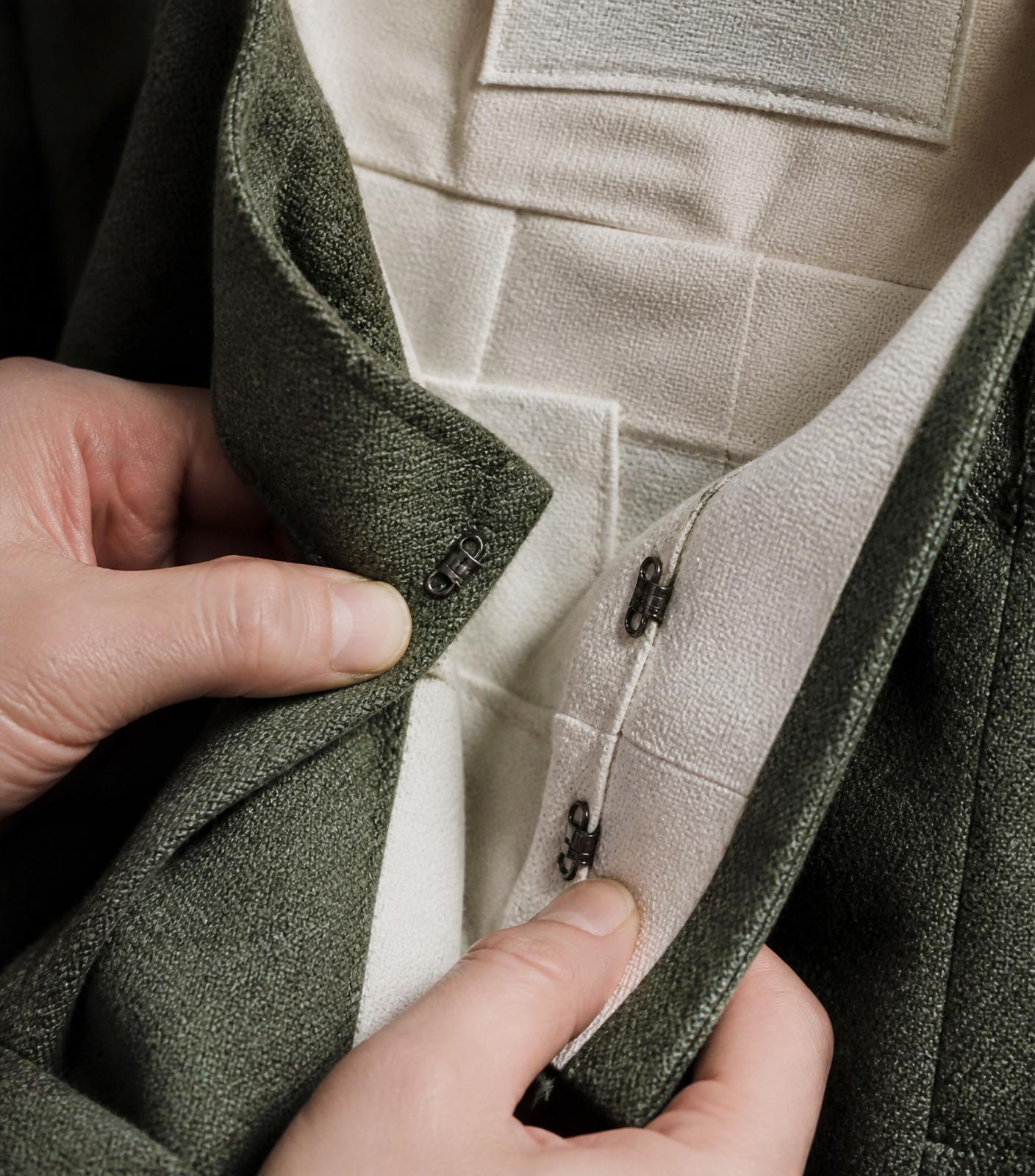 Hands at a hidden interior closure.